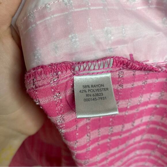 CJ Banks Pink Striped Barbie Tunic Henley Top With Pockets! Size 2X - Picture 7 of 8